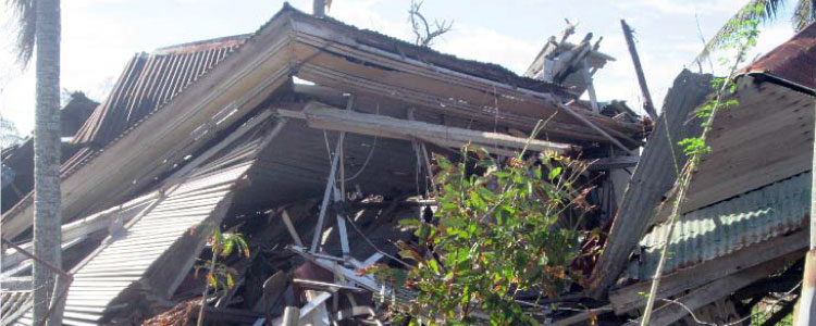 突風で倒壊したセブ北部ダアンバンダヤンの家